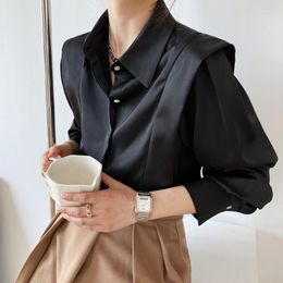 Women's Blouses & Shirts Satin Shirt Women's Spring And Autumn Long-sleeved French Light-casual Niche Women TopsWomen's