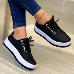 Dress Shoes Women Sports Shoes Lady Vulcanized Shoes Outdoor Platform Shoes Female Casual PU Fashion Sneakers Women Wedge Flats Sneakers 230308