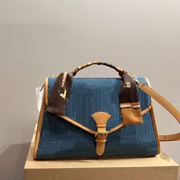 39cm Designer Vintage Bag Denim Handbags Briefcase Women Tote Bags Lady Crossbody Shoulder Messenger Bags Leather Large Capacity Removable Strap Gold Hardware