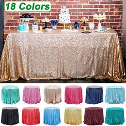 Table Cloth 60x60/80x80/120x120 Cm Sequin Cover Glitter Rose Gold Tablecloth For Wedding Birthday Party Decoration