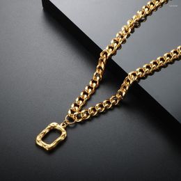 Pendant Necklaces ZMFashion Vintage Irregular Square Link Chain Necklace For Women Men Stainless Steel Geometric Choker Hip Hop Jewelry