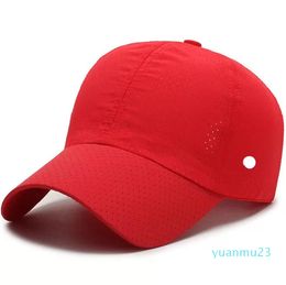 LL Outdoor Baseball Hats Yoga Visors Ball Caps Canvas Small hole Leisure Breathable Fashion Sun Hat for Sport Cap Strapback Hat 66