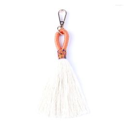 Keychains Handmade Seed Beads Wrapped Macrame Long Tassel Key Chains For Women Bag Pendant Drops Rings Daily Gift