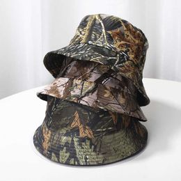 Wide Brim Hats Summer Wide Brim Camouflage Bucket Hats Men Women Foldable Outdoor Camping Hiking Sun Hat Airsoft Tactical Hiking Casquette Caps R230308