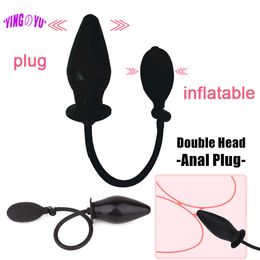 Anal Toys Inflatable AirFilled Pump Butt Plug Soft Dildo Dilator Anus Massager Sex For Men Woman Stimulator Couple Products 230307