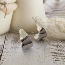 Stud Earrings Vintage Rhodium Colour Plating Curved Hook For Women Casual Boho Modern Jewellery Accessory High Quality
