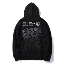 Men's Hoodies QR Code Letter Print Harajuku Hoodie Hip Hop Streetwear Sweatshirt 2023 Autumn Fleece Casual Hooded Sweatshirts Pullover