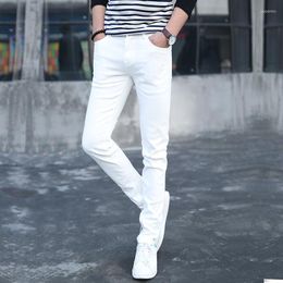 Men's Pants Korean Fashion Men 2023 Streetwear White Men's Slim Man Stretch Youth Casual Black Male Summer Teenager Jeans