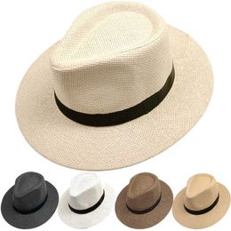 Wide Brim Hats Large Size Panama Hats For Women Men Handmade Vintage Straw Caps Summer Outdoor Beach Wide Brim Sun Hat Casual Breathable Cap R230308