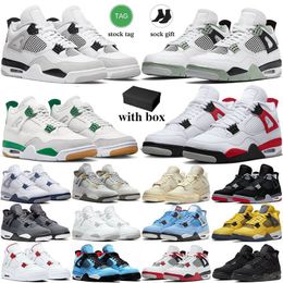 Nike Air Jordan Retro 4 Jordan4s Off White OG Men Women 4 Basketball Shoes Jumpman 4 Mens Sneakers Military Cactus Jack University Blue Women Sport Trainers Size 5.5-13