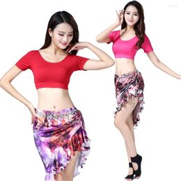 Stage Wear Sunmer Practise Uniforms Belly Dance Performance Costumes Exercises Skirt Set For Lady