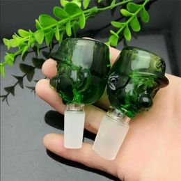 Smoking Pipes Green Cartoon Graphic Glass Converter Bubble Head Wholesale Glass