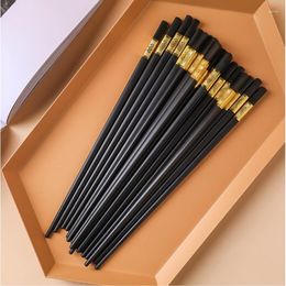 Chopsticks 10 Pairs Of Non-slip High Temperature Resistant Chinese Alloy Reuse Eco-friendly Pot Public Tableware