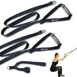 Resistance Bands Heavy Duty Adjustable Bodyweight Training Straps Metal Gym Handles Multifunction Farmer Walk Weightlifting Workout