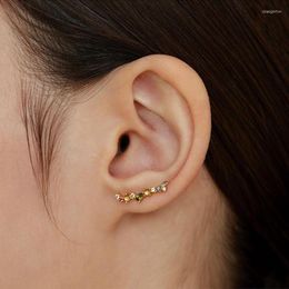 Stud Earrings LAMOON Ear Cuffs For Women 925 Sterling Silver Earring Color Zircon Cuff K Gold Plated Jewelry Accessories Gift