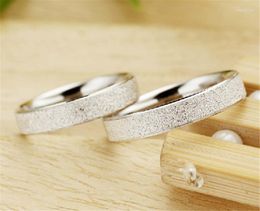 Wedding Rings 1 Pair Pure Silver 925 For Men Women Scrub Engagement Ring Korea Style Bands Bridal Jewellery Bague Femme Bijoux