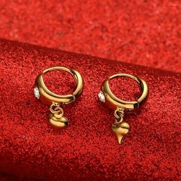 Stud Earrings Africa Heart For Women Gold Colour Girl Jewellery Arab Middle East Gift