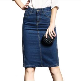 Skirts faldas mujer moda Women Summer Skirts Saias Plus Size Casual Jeans Skirt Ladies Denim Pencil Skirts Femininas S-4XL 230308