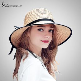Wide Brim Hats Brand 2023 Female Summer Hat For Women Imported Love Rafia Straw Wholesale Retail SW222003