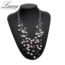 Pendant Necklaces Real natural freshwater pearl necklace Jewellery wedding for women fashion Christmas bridal multi strands 230307