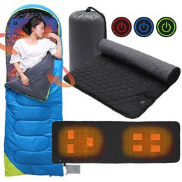 Outdoor Pads Heating Mat USB Sleeping Insulation Camping Heated tress Bag tress Supplies 230307