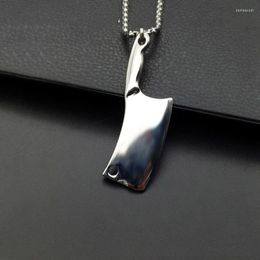 Pendant Necklaces Hip Hop Silver Colour Tone 316L Stainless Steel Kitchen Knife Chef Necklace Jewish Gifts For Women And Men