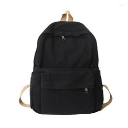 Backpack Canvas Backpacks Cotton Fabric Leisure Or Travel Bags Unisex Solid Black Denim Satchel Brand High Quality Girs School
