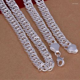 Chains NUMBOWAN Fine 925 Sterling Silver Mens 10MM Chain Necklace Women Solid Wedding Noble Fashion Jewellery Charms Gifts