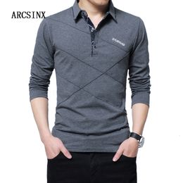 Men's Polos ARCSINX 5XL Polo Shirt Men Plus Size 3XL 4XL Autumn Winter Brand Men's Polo Shirt Long Sleeve Casual Male Shirt Mens polo Shirts 230308