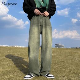 Men's Jeans Green Gradient Jeans Men Casual Cool High Street European Stylish Harajuku Retro Unisex American Hip Hop Kpop Fashion Trousers 230308