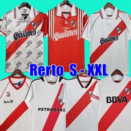 Retro Soccer Jerseys 95 96 River Plate 1995 1996 CANIGGIA SALAS CRESPO FRANCESCOLI D.TREZEGUET Vintage Football Camiseta Classic Shirt Kit 97 98 09 10 15 16 18