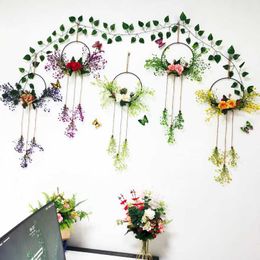 Decorative Flowers & Wreaths 1PC Admiralty Wall Hanging Artificial Flower Plant Creative Home Living Room Decoration Ornaments