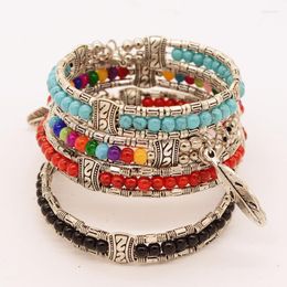 Charm Bracelets 1Pc Retro Multi Colour Tibetan Buddhist Good Lucky & Bangles For Women Men Vintage Bangle Bohemian