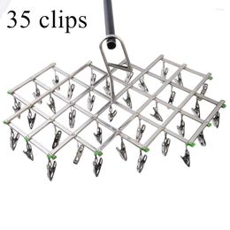 Hangers Foldable Clothes Hanger Airer Stainless Steel Underwear Sock Dryer Laundry Rack Design Rust Resistant Strong Grip Clip