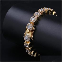 Tennis Hip Hop Mens Bracelets Diamond Bracelet Bling Bangle Iced Out Chains Charms Rapper Fashion Jewellery Drop Delivery Dhgarden Dhnh9