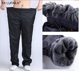 Men's Pants Men's Super Warm Winter Pants Thick Wool Joggers Fleece Trousers Waterproof Sweatpants Windbreaker Cargo Pants Men 4XL 5XL 6XL Z0306