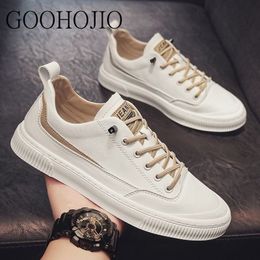 Dress Shoes Men Vulcanized Casual Flat Comfortable Autumn Spring Fashion White Canvas Sneakers Male Chaussure Homme 230308