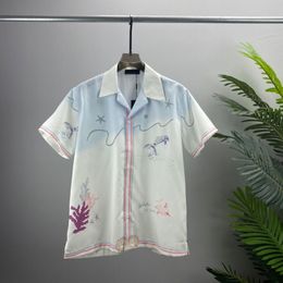 Men's Plus Tees & Polos 2023 Summer New Fashion Crew Neck T shirt Cotton Short Sleeve Shirt Hawaiian Beach Print Shirt f4a22a
