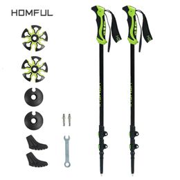 Trekking Poles HomfulHitorhike for Nordic walking sticks camping hiking Ultralight Adjustable Telescopic Alpenstock climbing 230307