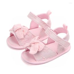 First Walkers Baby Girls Princess Bow Knot Sandals Summer Breathe Soft Sole Flat Toddler Shoes Infant Non-Slip 0-18M