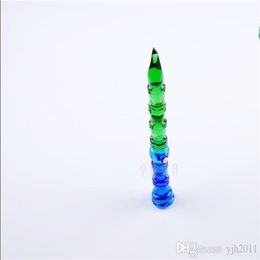 Smoking Pipes Blue and green bamboo pens glassware Wholesale glass bongs, glass hookah,