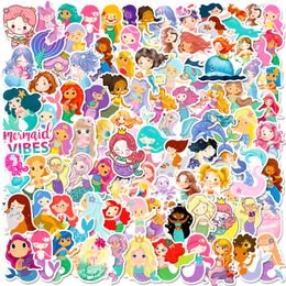 100Pcs Mermaid Stickers Fashion Stickers Waterproof Vinyl Sticker For Skateboard Laptop Luggage Notebook Bicycle Car Decals Kids Toys Gifts