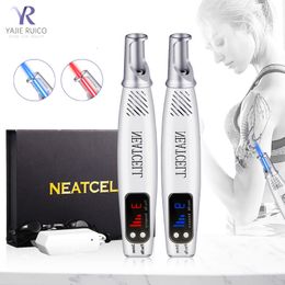 Face Care Devices Red And Blue Light Laser Picosecond Pen To Remove Dark Spots Tattoo Skin Pigment Plasma Pen Portable Skin Care Beauty Instrument 230308