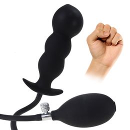 Anal Toys Silicone Inflatable Super Large Plug Expandable Butt Sex For Women Men Huge Dildo Pump Dilator Adult Product 230307