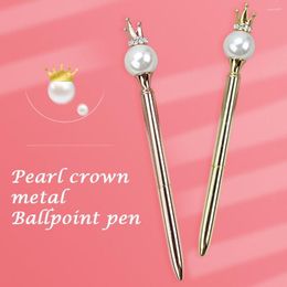 Stationery Oily Rollerball Smooth Pearl Pen Crown Ball Metal Ballpoint Signature Instrument