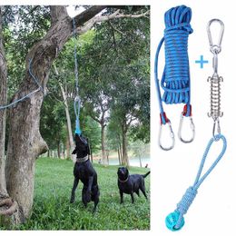 Dog Toys Chews Dogs Spring Pole Outdoor Hanging Exercise Rope Pull Tug Muscle Builder Good Tools For All Ages 230307