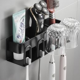 Toothbrush Holders With Cup Bathroom Organiser Toothpaste Storage Rack Razor Stand Shelf Accessories dgghr 230308