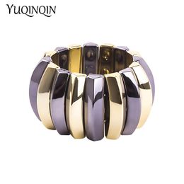 Bangle Classic Resin Cuff Fashion Bracelet Bangles For Women Stretch Colourful Acrylic Wide Bracelets Female Simple Charm Gifts Jewellery