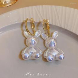 Dangle Earrings 925 Silver Needle Diamond Pearl Japanese And Korean Ins Sweet Cute Ear Ring Graceful Jewelry