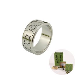 Fashion Unisex luxury Ring for Men Women 3MM 6MM 9MM Unisex Skeleton Designer G Letter Rings Jewellery Christmas Birthday Gifts R021